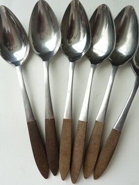 Vintage‎ EPIC Eco Forged Stainless Steel Utensil Set of 6 spoons
